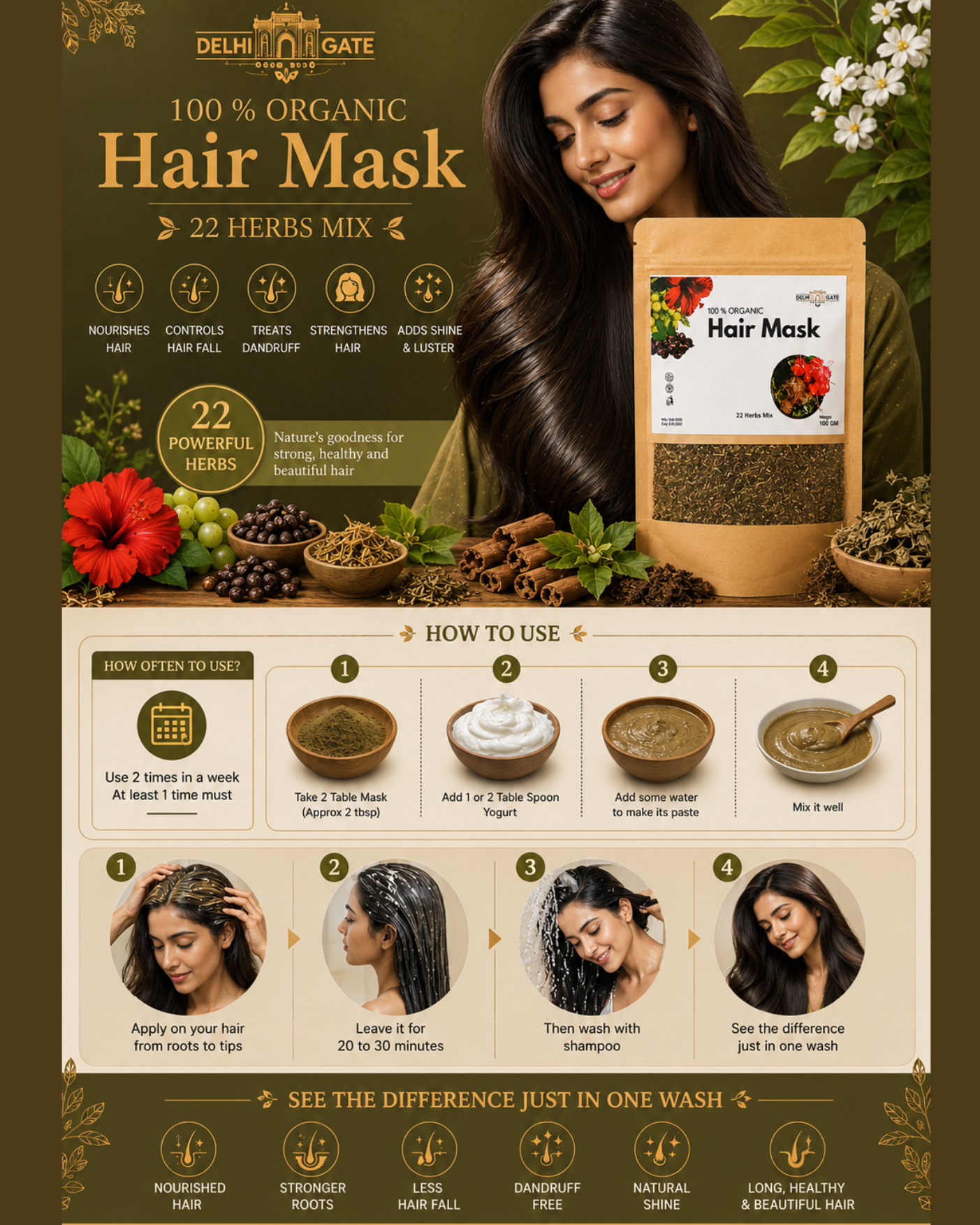 100% Organic Hair Mask