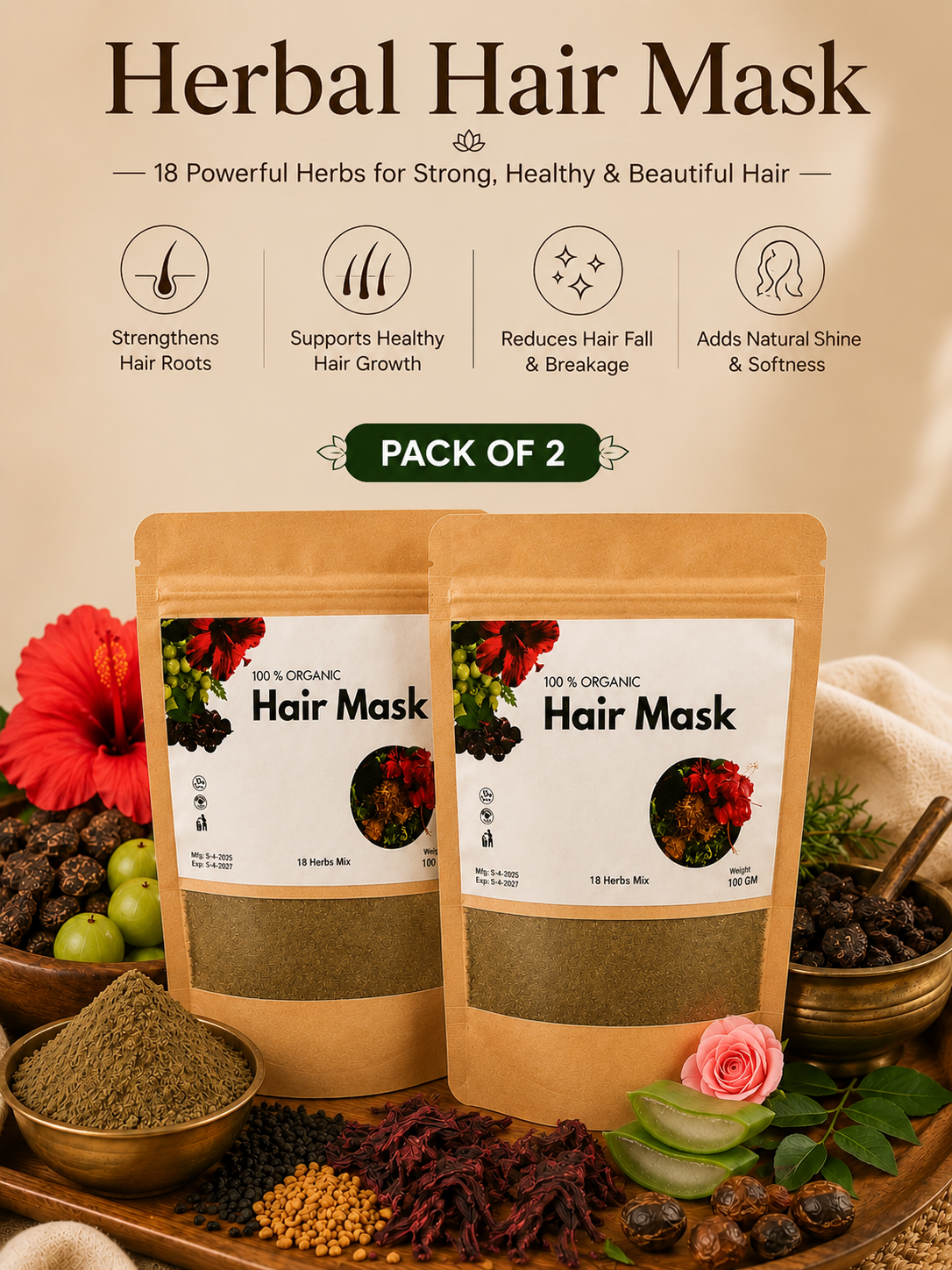 Organic Hair Mask (Pack 2)